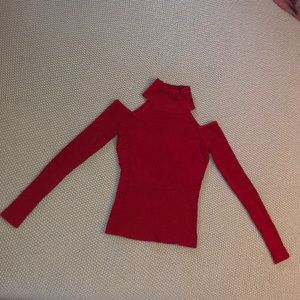 Maroon cold shoulder sweater size S